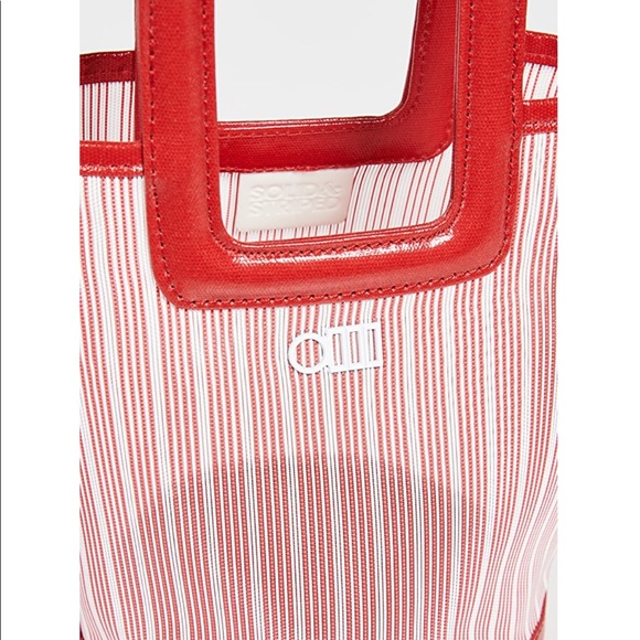 Solid & Striped The Pookie Bag Mini Tote Bag Red Mesh - Picture 8 of 15